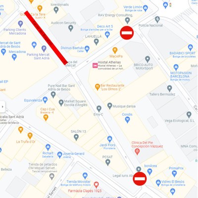 Avís de tall del carrer Bogatell