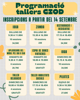 Nova programació de tallers del CIOD