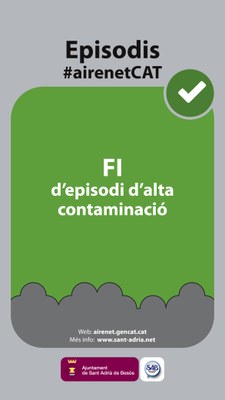 Finalització de l'avís preventiu per nivells moderats de contaminació de l'aire per PM10 (2/02/2023)